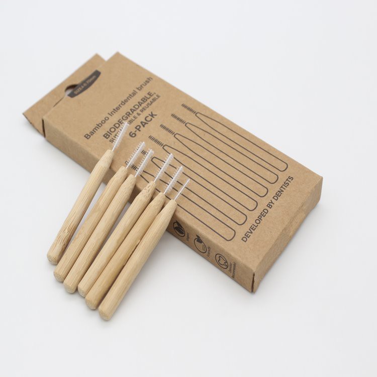Ekolojik Zanmitay òganik Banbou Interdental Bwòs